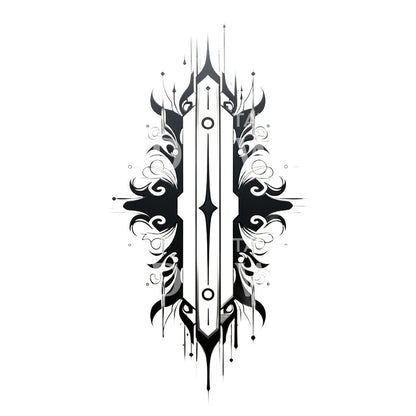 Tribal Razorblade Tattoo Design