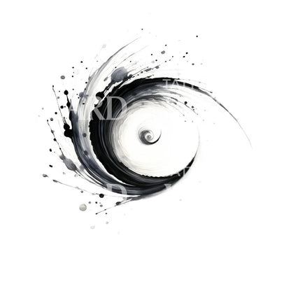 Watercolor Abstract Spirals Tattoo Design