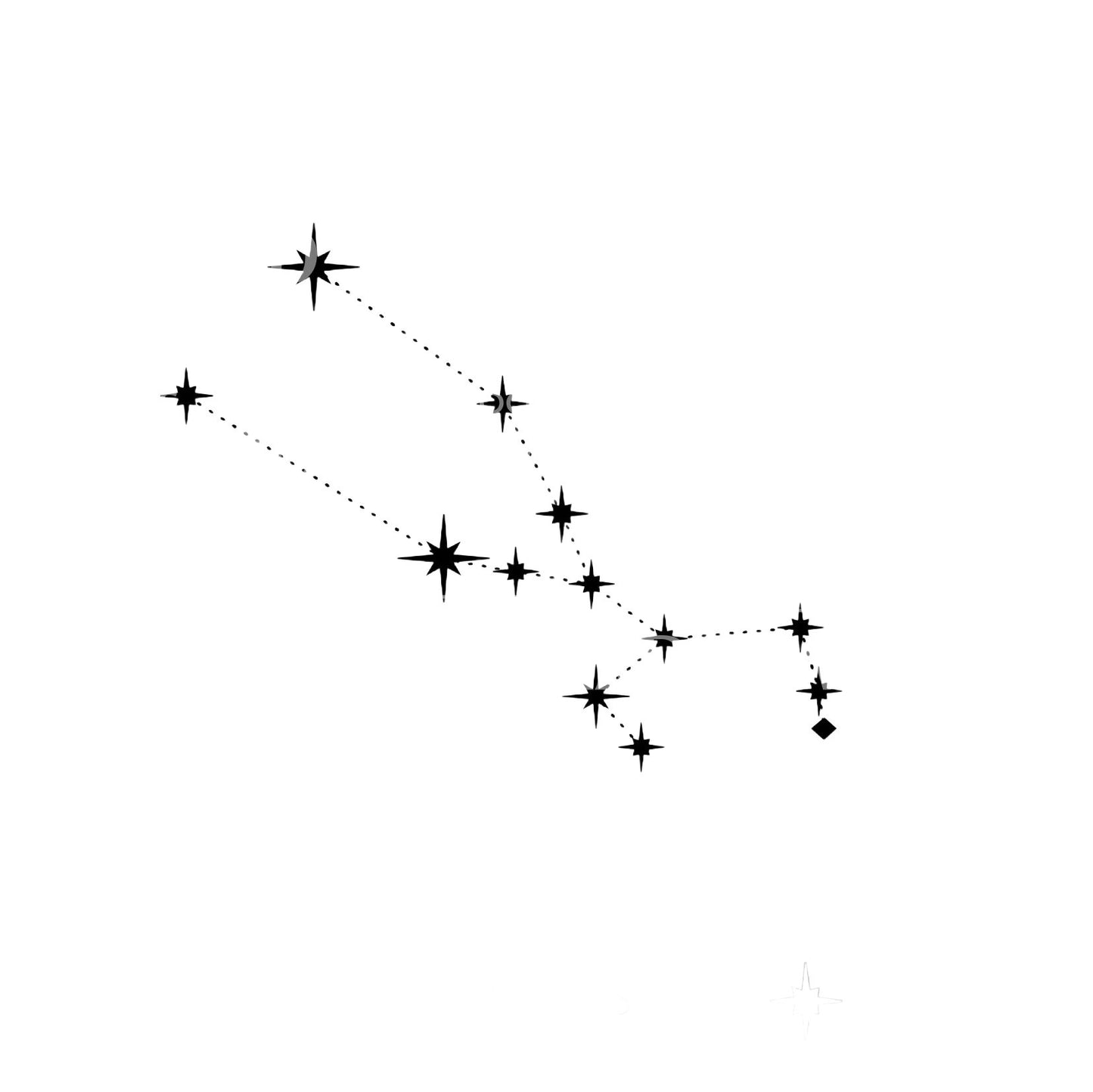 Conception de tatouage de constellation du zodiaque Taureau