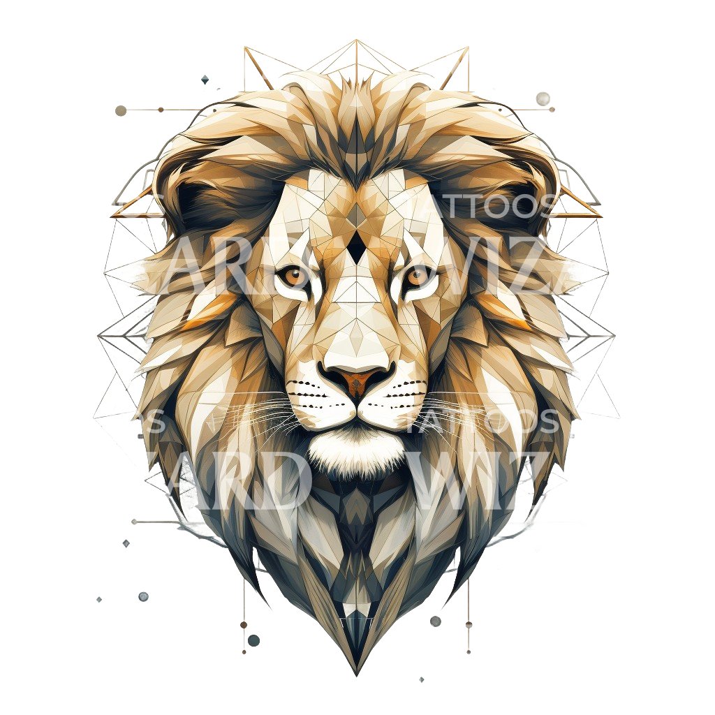 Tattoo-Design mit Sternzeichen Löwe