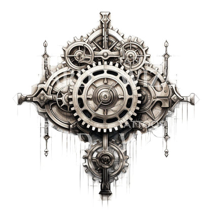 Gears Tattoo Design Sketch