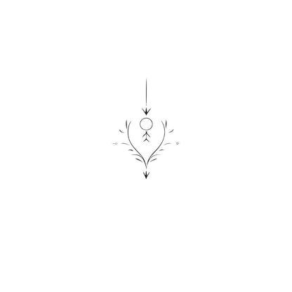 Capricorn Glyph Zodiac Constellation Tattoo Design