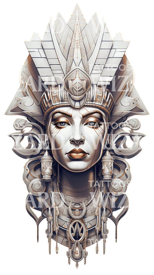 Egyptian Statue Tattoo Design