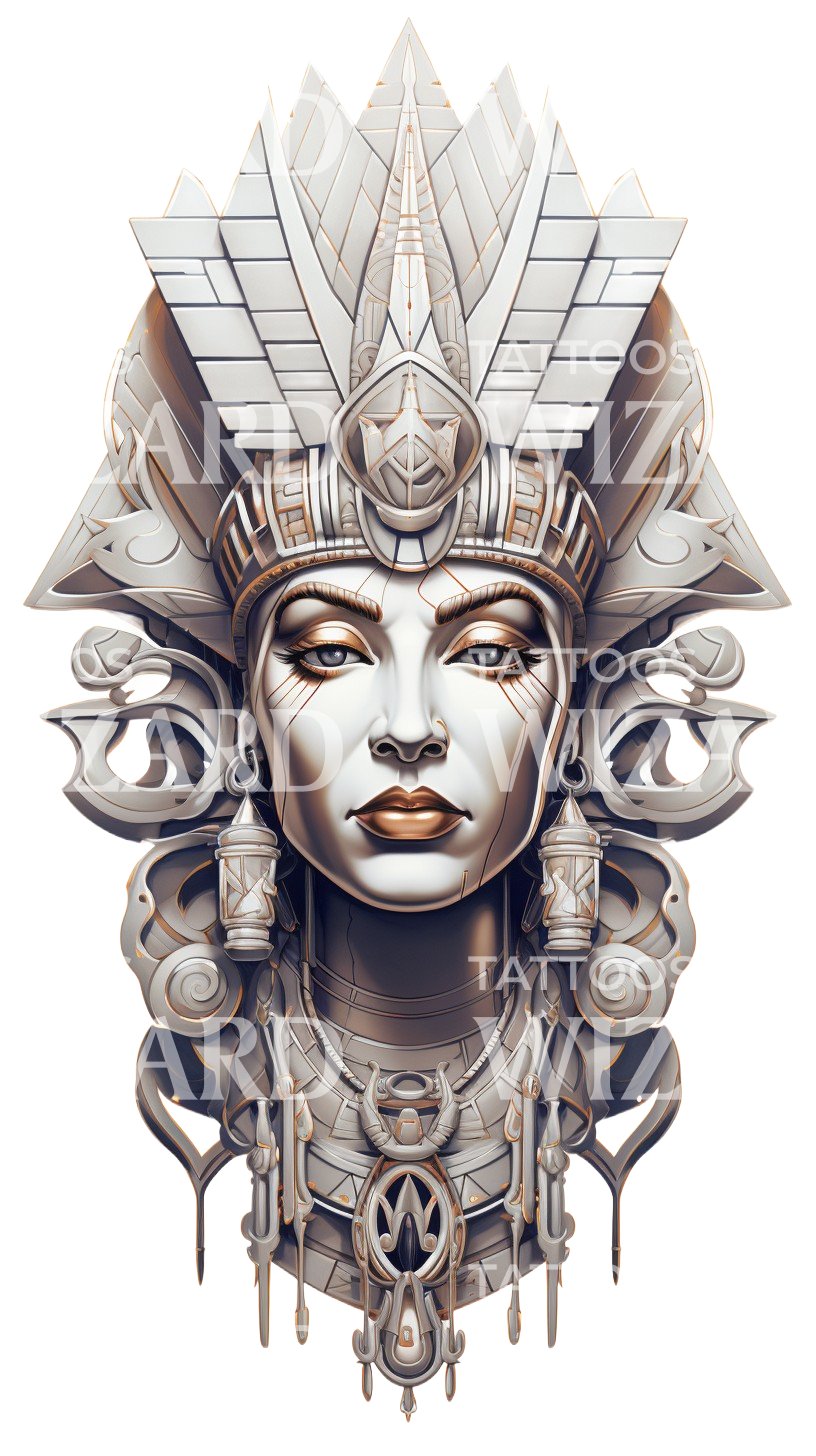 Ägyptische Statue Tattoo Design