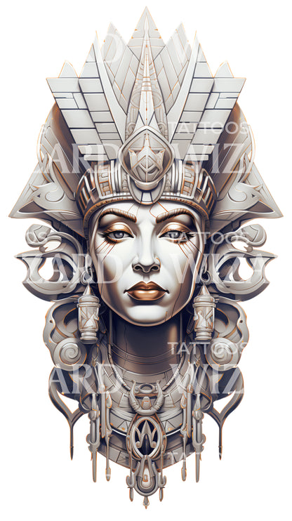 Egyptian Statue Tattoo Design