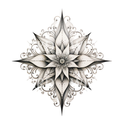 Star Shaped Mandala Tattoo Design