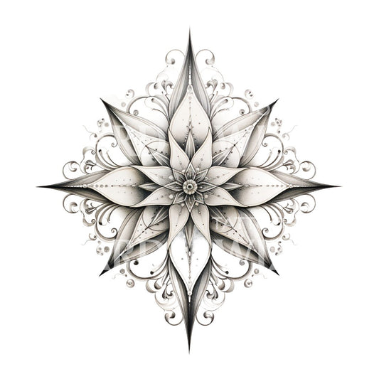 Conception de tatouage de mandala en forme d'étoile