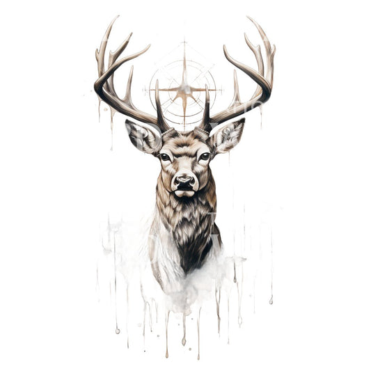 Deer Portrait Tattoo Design