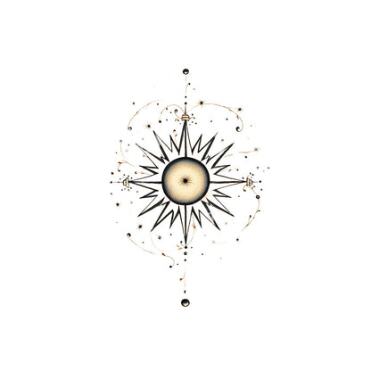 Minimalist Old School Sun Tattoo Design