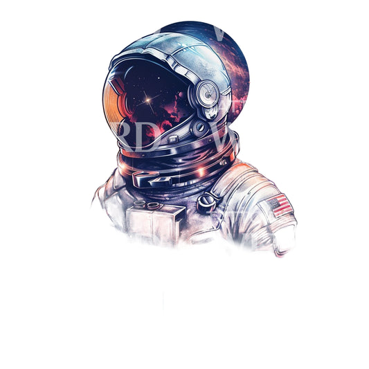 Watercolor Astronaut Tattoo Design