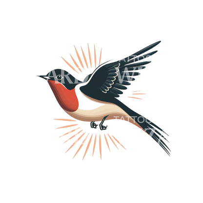 Swallow Old School Tattoo Design