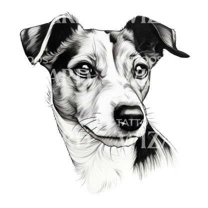 Jack Russell Terrier Portrait Tattoo Design