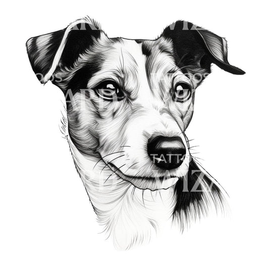 Jack Russell Terrier Porträt Tattoo Design