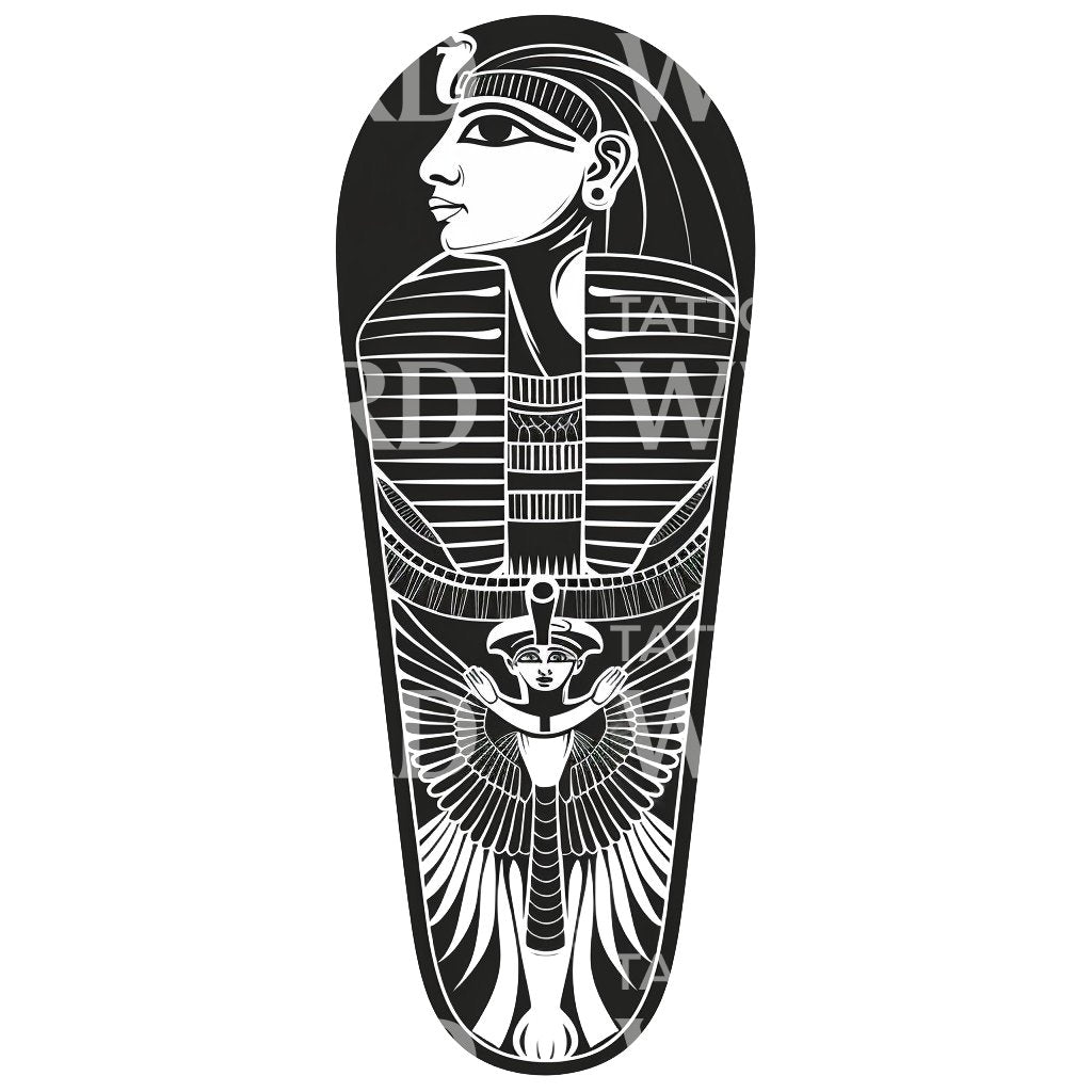 Ägyptisches Sarkophag Tattoo-Design