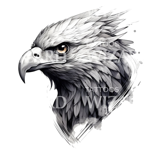 Conception de tatouage d'aigle noir et gris