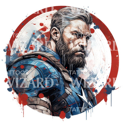 Marvel Inspired Captain America Tattoo Design