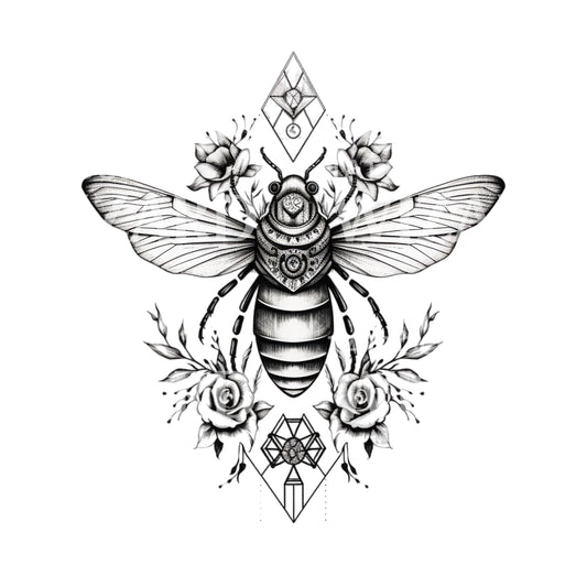 Geometric Bee Tattoo Design