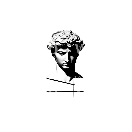 Micro Realism Greek God Statue Tattoo Design
