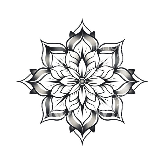 Schwarzes Mandala-Tattoo-Design