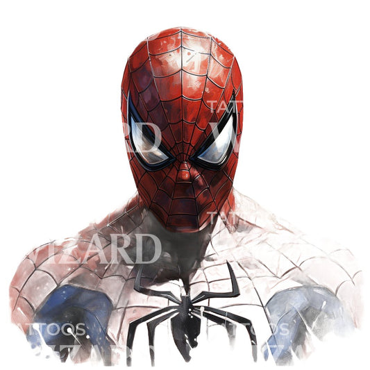 Conception de tatouage de portrait de Spiderman