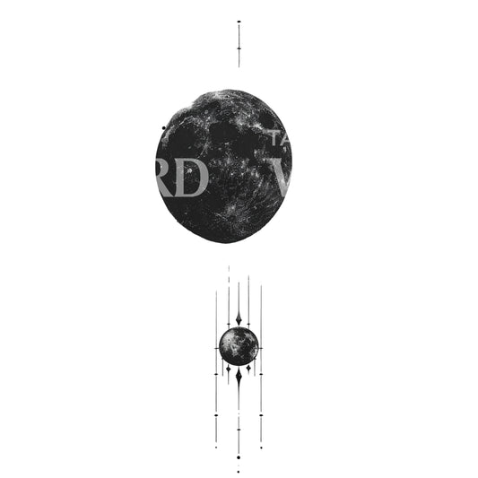 Dark Moon and Crescent Tattoo Design