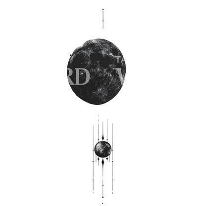 Dark Moon and Crescent Tattoo Design