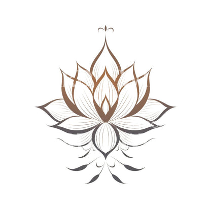 Fineline Lotus Flower Tattoo Design