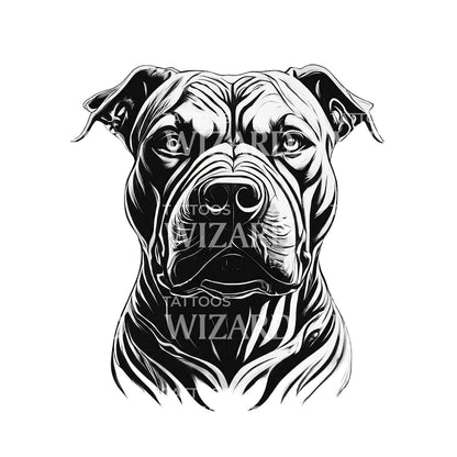 Tenacious Spirit Bulldog Tattoo Design