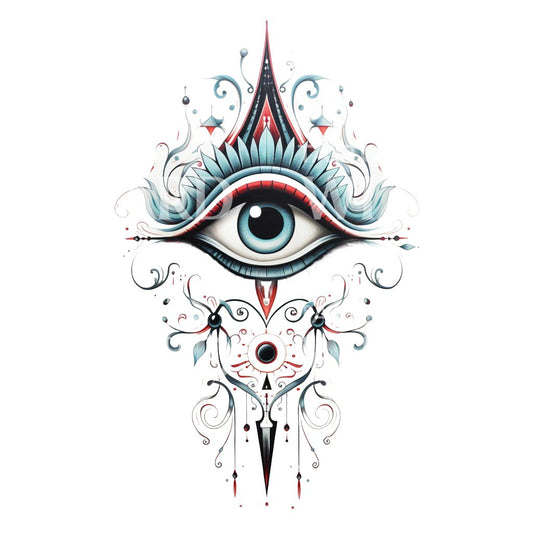 Ornamental Blue Eye Tattoo Design