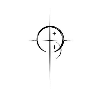 Abstract Christian Cross Tattoo Design
