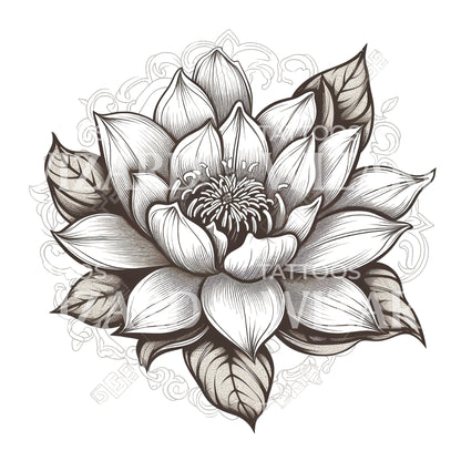 Sketch Lotus Flower Tattoo Design