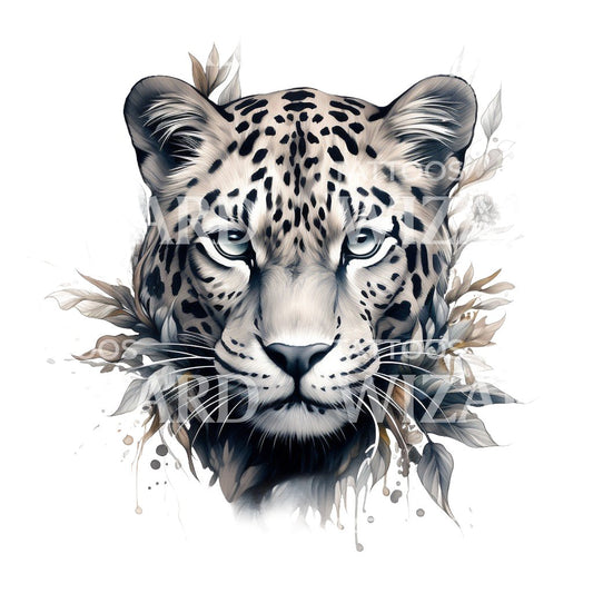 Schwarz-graues Panther-Tattoo-Design
