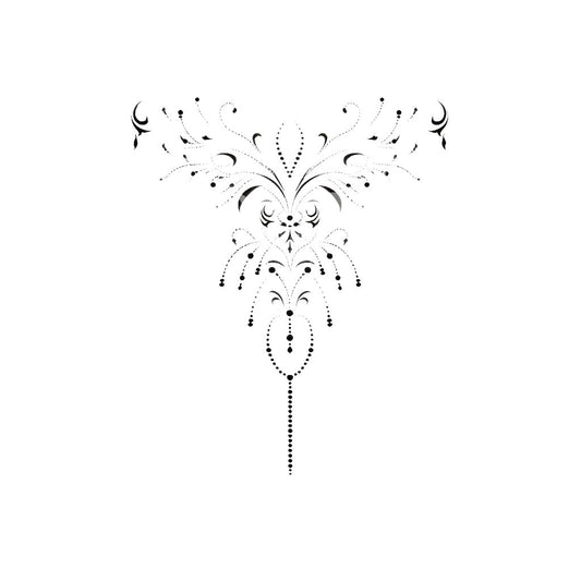 Hand Drawn Dots Chest Composition Tattoo Design