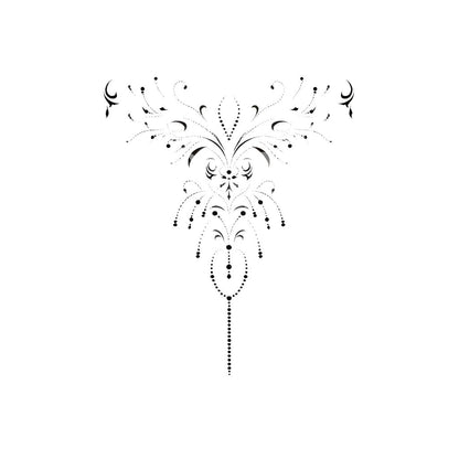 Hand Drawn Dots Chest Composition Tattoo Design