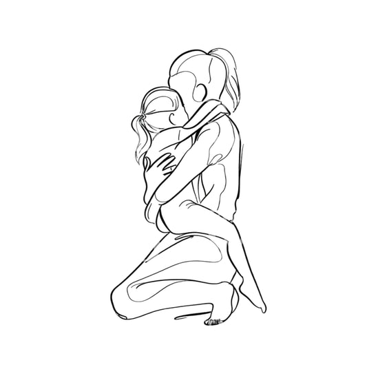 Mother and Daughter Minimalist Tattoo Design