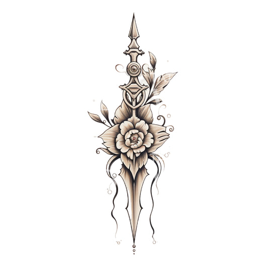 Rose and Dagger Tattoo Design