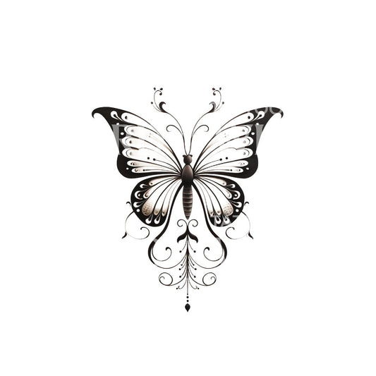 Ornamental Butterfly Tattoo Design