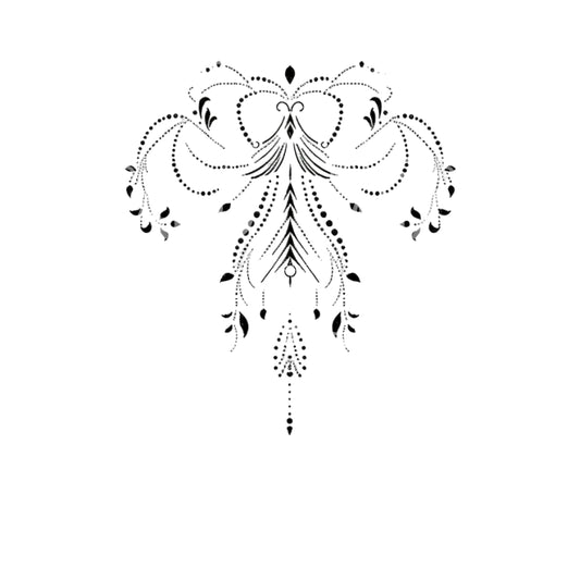 Hand poke Chest Ornamental Tattoo Design