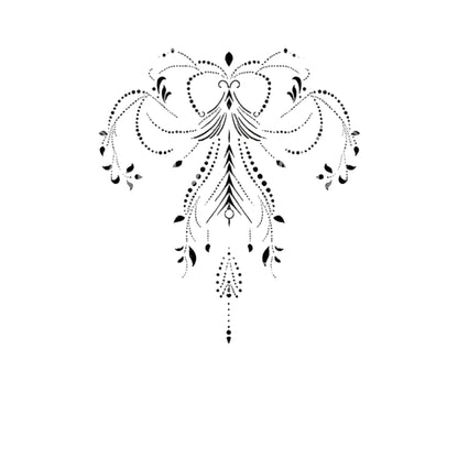 Hand poke Chest Ornamental Tattoo Design