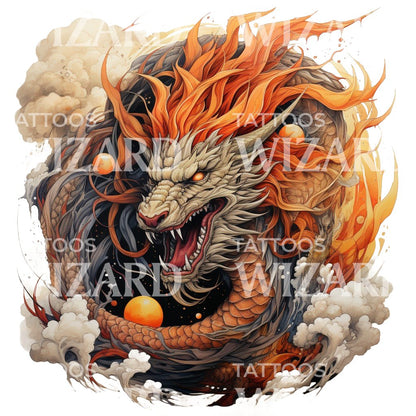 Traditional Japanese Dragon Tattoo Design
