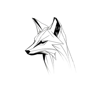 Minimalist Fox Head Tattoo Design