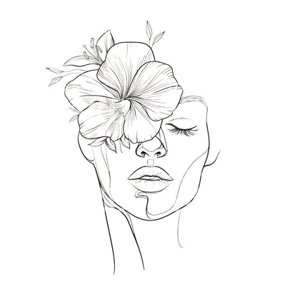 Femme à l'Hibiscus Tattoo Design
