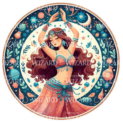Beauty In The Arabian Nights Tattoo Design