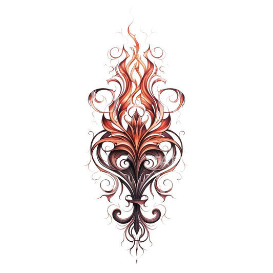 Neo Traditional Flames Abstract Tattoo Design
