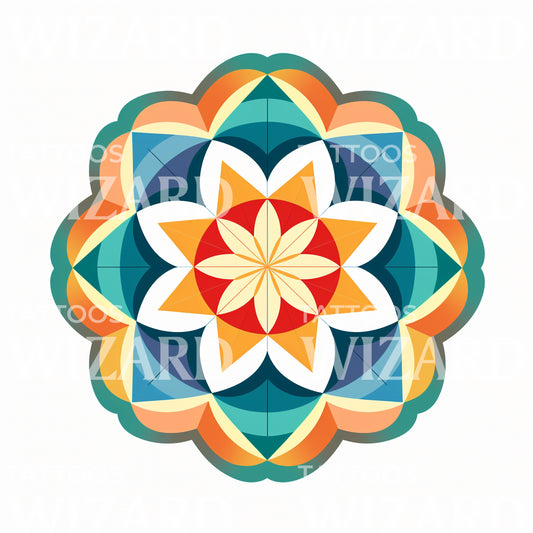 Geometrisches Mandala-Tattoo-Design