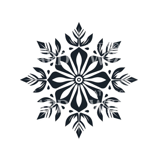 Conception simple de tatouage de flocon de neige Blackwork