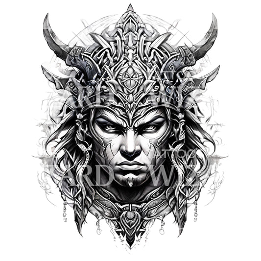 Japanese Ancient Warrior Tattoo Design