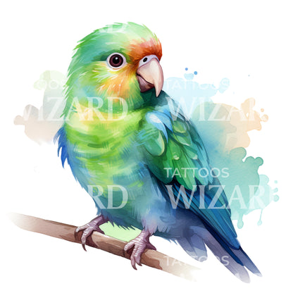 Colorful Parrotlet Tattoo Design
