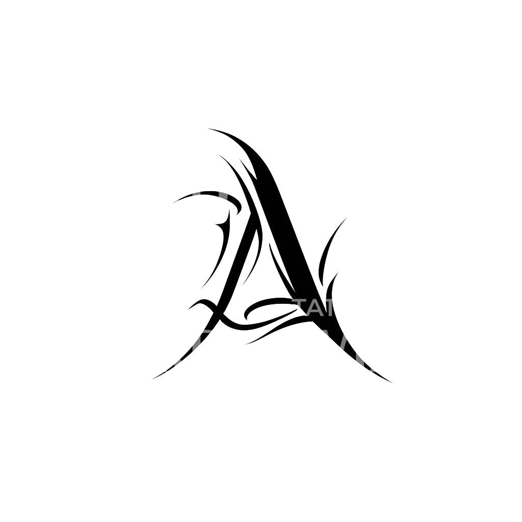 Conception de tatouage de lettre tribale minimaliste