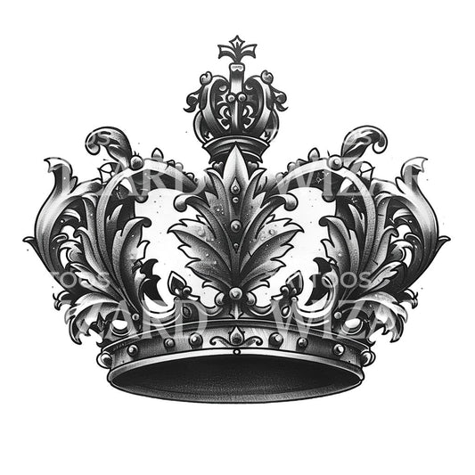 Conception de tatouage de couronne royale baroque